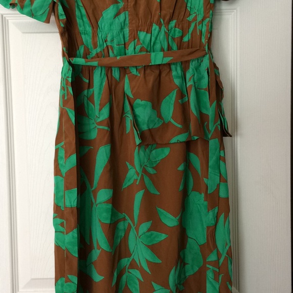 Tracy Reese Printed Half-Peplum Silk Midi Dress - Picture 3 of 6